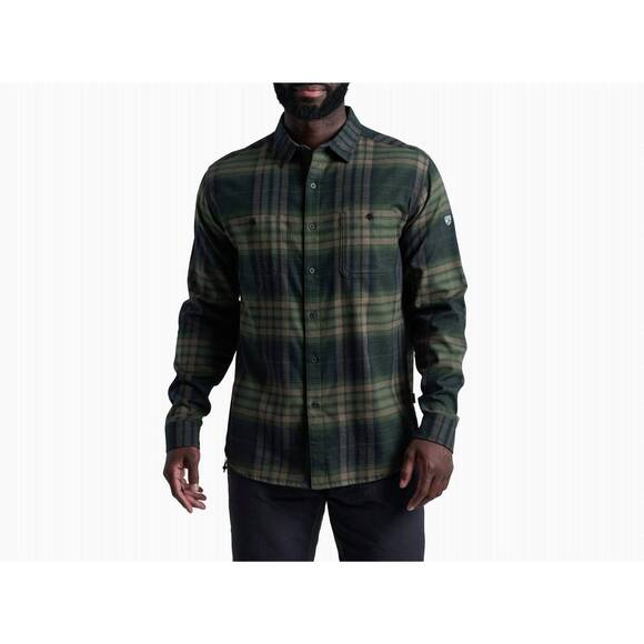 NEW KUHL fugitive flannel long sleeve shirt in dark forest